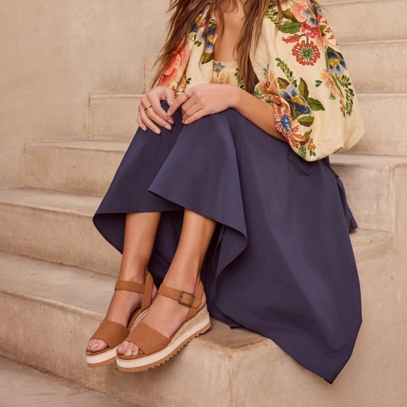 NIB Toms Diana Leather Wedge Sandal Size 9.5 - Picture 10 of 10